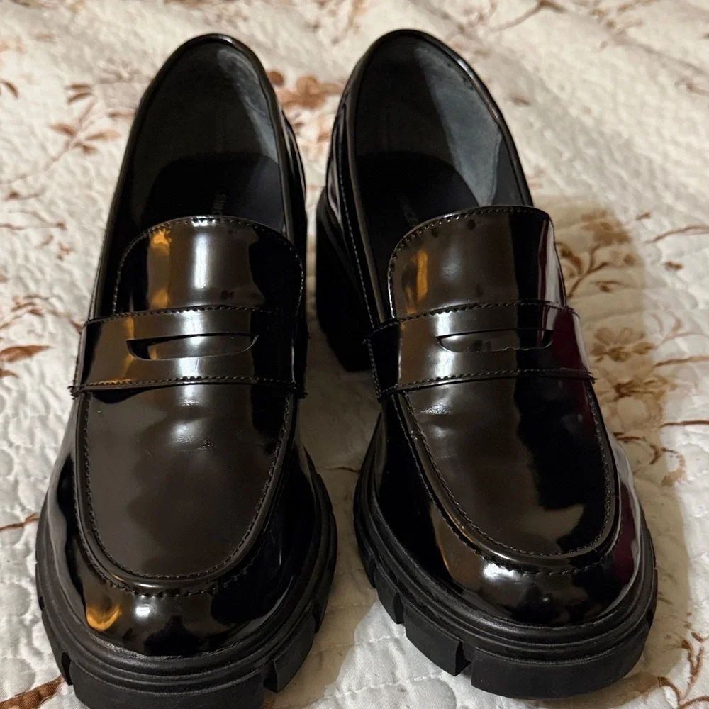 Shiny Black Loafers
